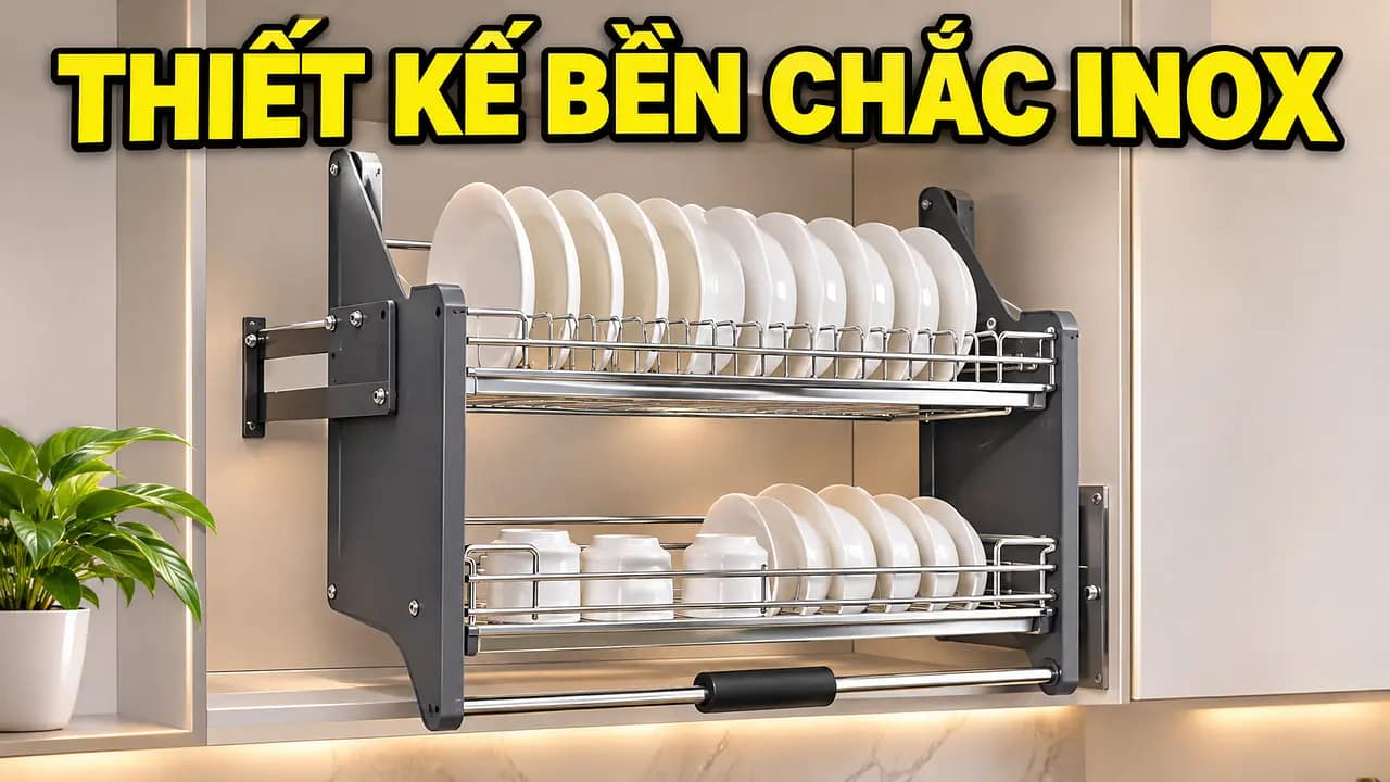 Top 5 kệ nâng hạ bát đĩa tiết kiệm không gian bếp 2026