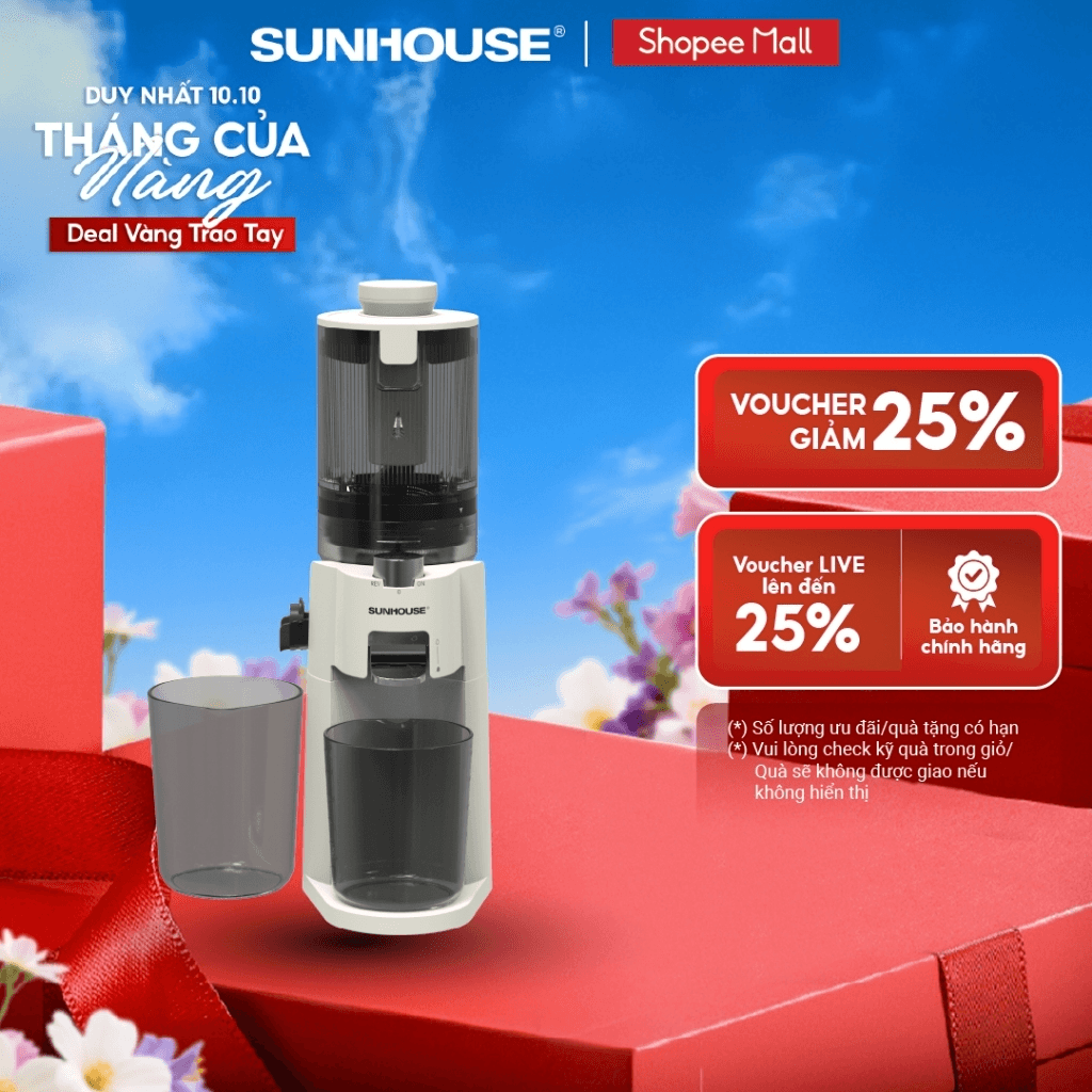 Máy ép chậm Sunhouse SHD5514 – máy ép hoa quả tốt nhất tầm giá 1tr
