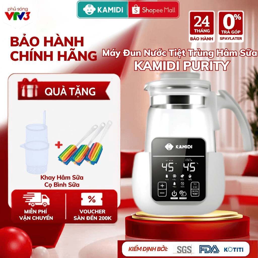 Máy Đun Nước Pha Sữa Kamidi Purity – máy hâm bình sữa